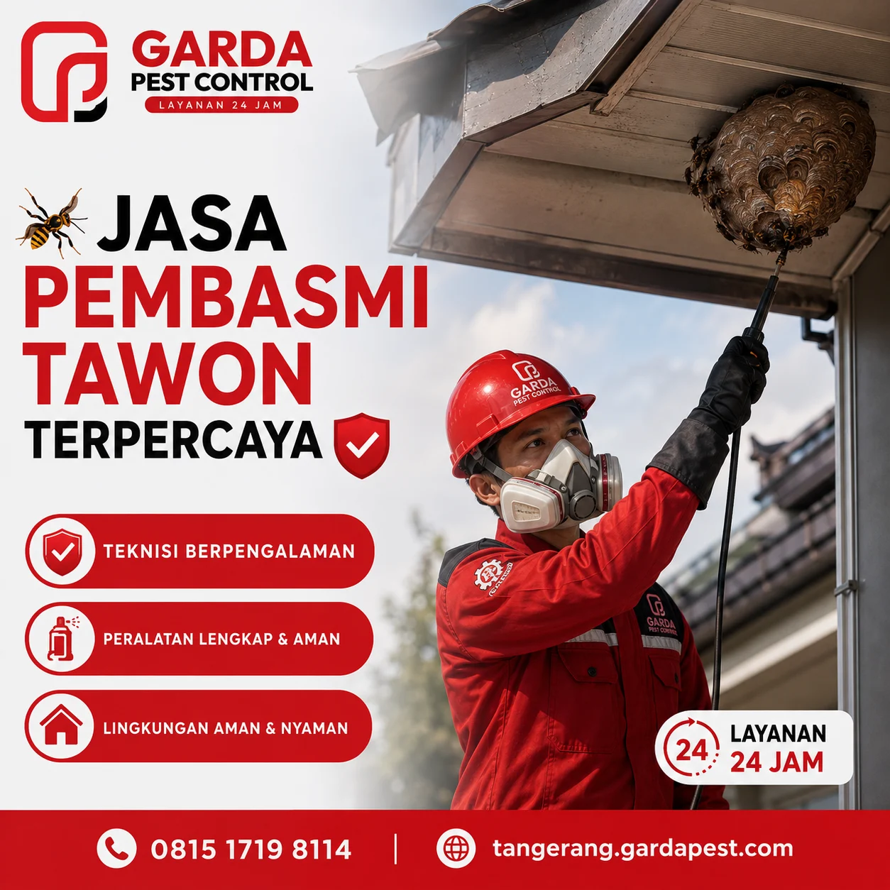 Jasa Pembasmi Tawon Tangerang: Evakuasi Sarang Vespa Aman dan Bergaransi